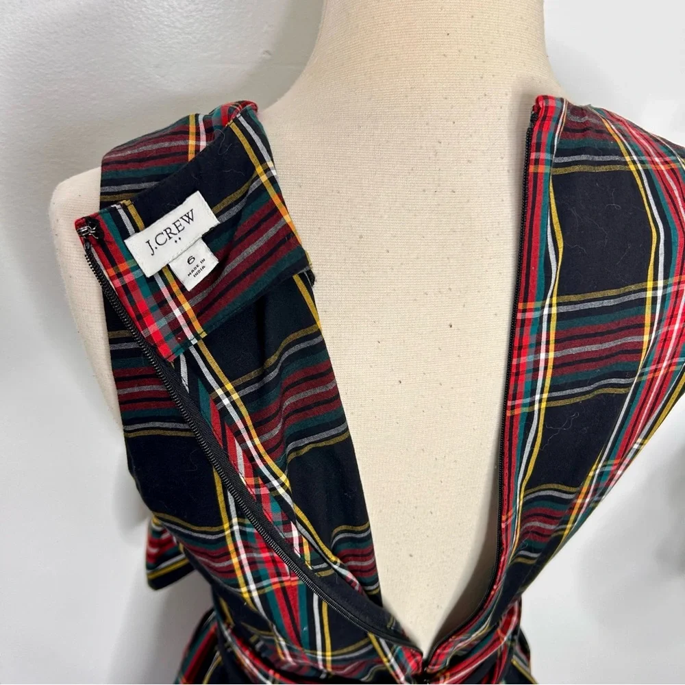 J. Crew Multicolor Plaid Midi Dress